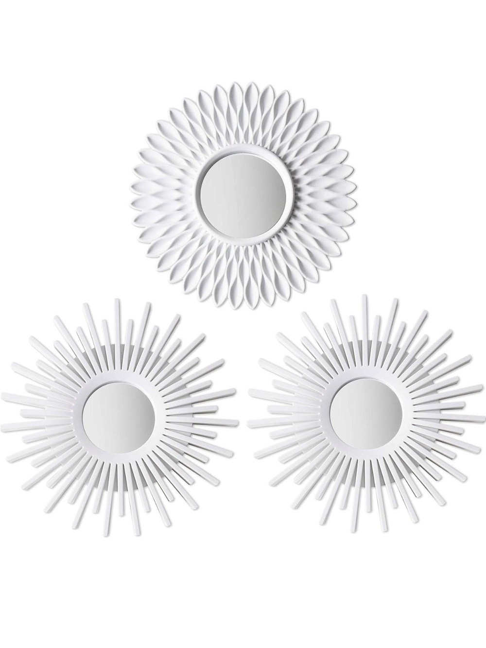 Bonnyco White Framed Decorative Mirrors - 3 Mirrors, NEW